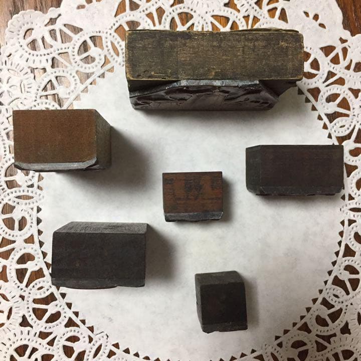 【33%OFF】新春セール♪フランスアンティーク☆コッパー銅製スタンプ6個ハンコ