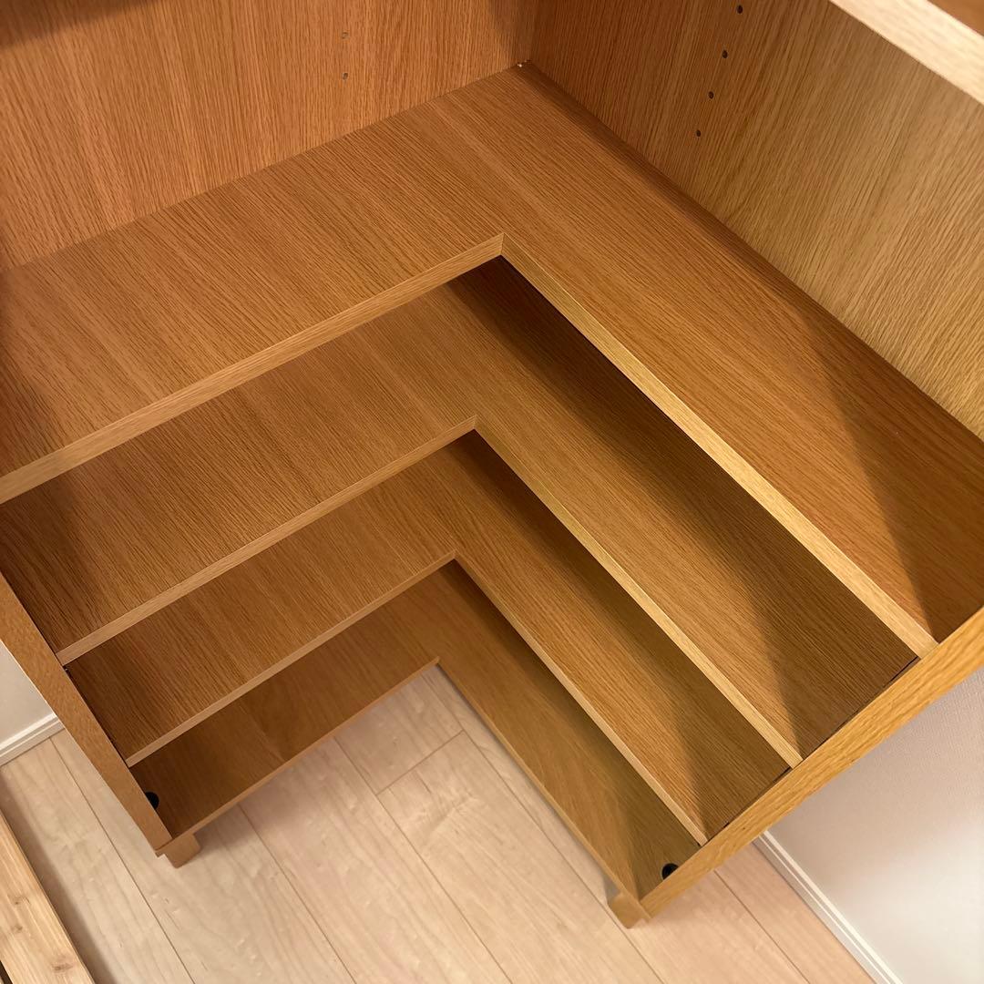 無印良品　オーク材薄型ラック・コーナー用・大・奥行１６ｃｍ