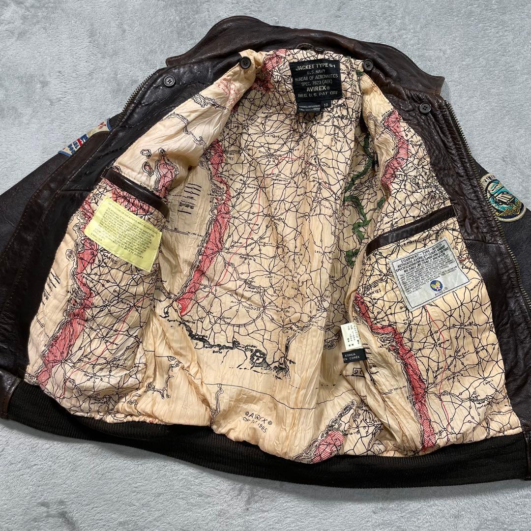 アヴィレックス　フライトジャケット　レザージャケット　ブラウン　10サイズ