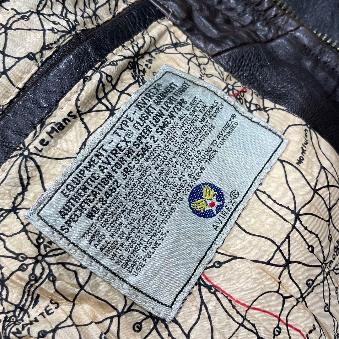 アヴィレックス　フライトジャケット　レザージャケット　ブラウン　10サイズ