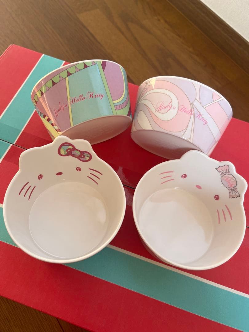 rady キティ　メラミンボウル　遊園地マーブル　2種類　4個纏め売り