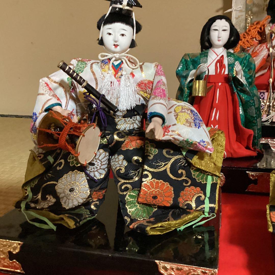 O-36 竹原文楽　ひな祭り 雛人形セット　三人官女と五人囃子