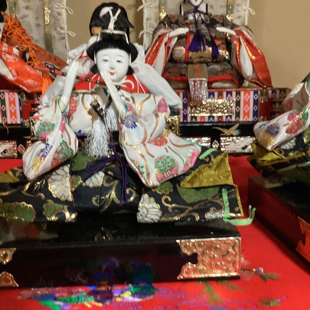 O-36 竹原文楽　ひな祭り 雛人形セット　三人官女と五人囃子