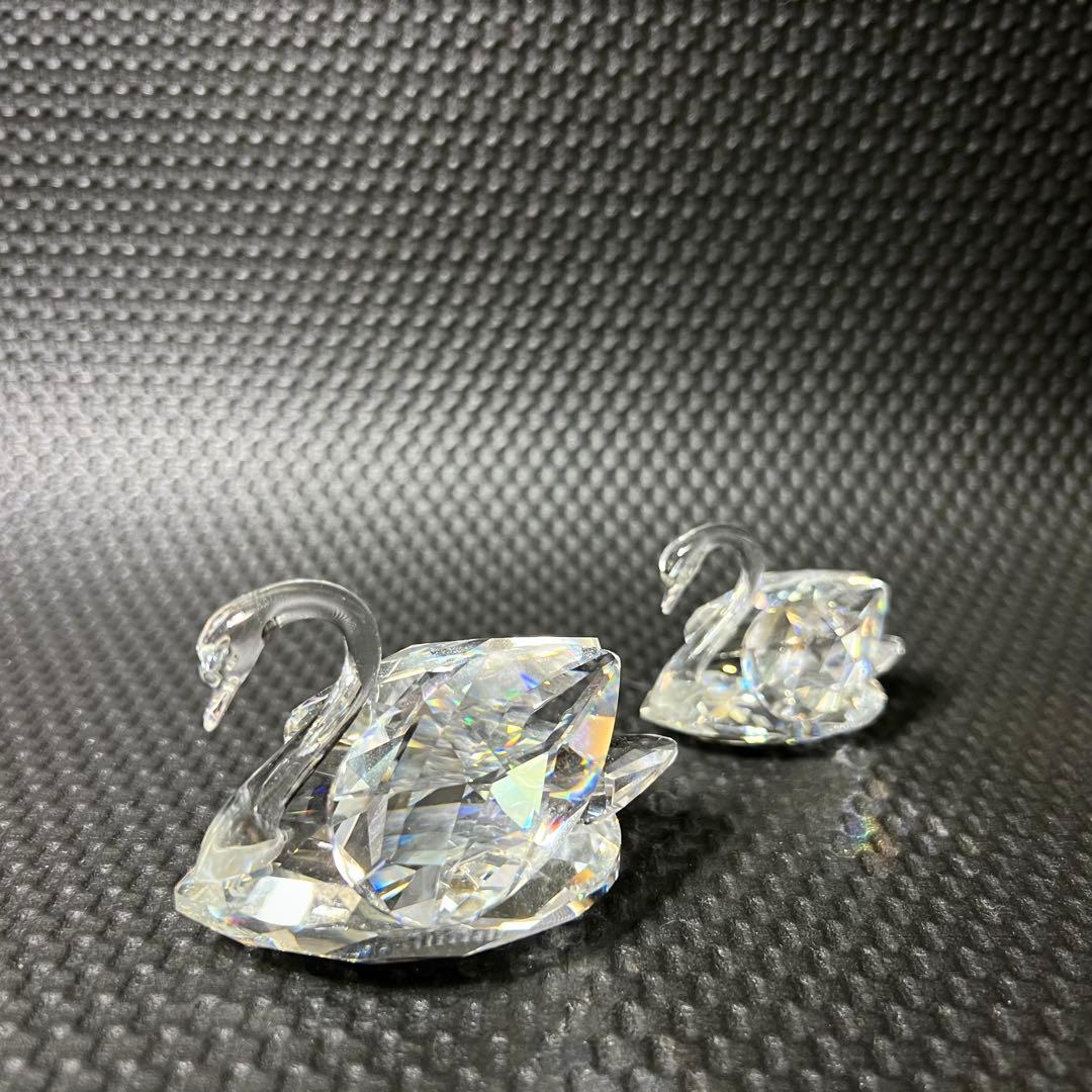 SWAROVSKI/スワロフスキー☆ファセットカット☆クリスタル☆親子スワン