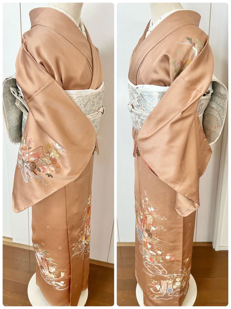 未使用　しつけ糸付き　豪華　総刺繍　正絹訪問着　フルセット4点　入学式　卒業式