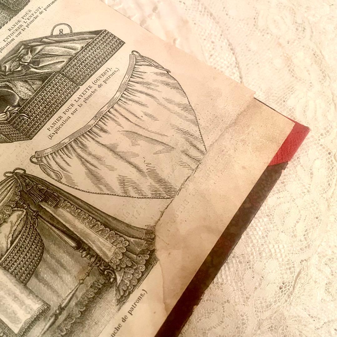 【希少】1869年ラモードイリュストレ モード紙　大型古書　フランスアンティーク