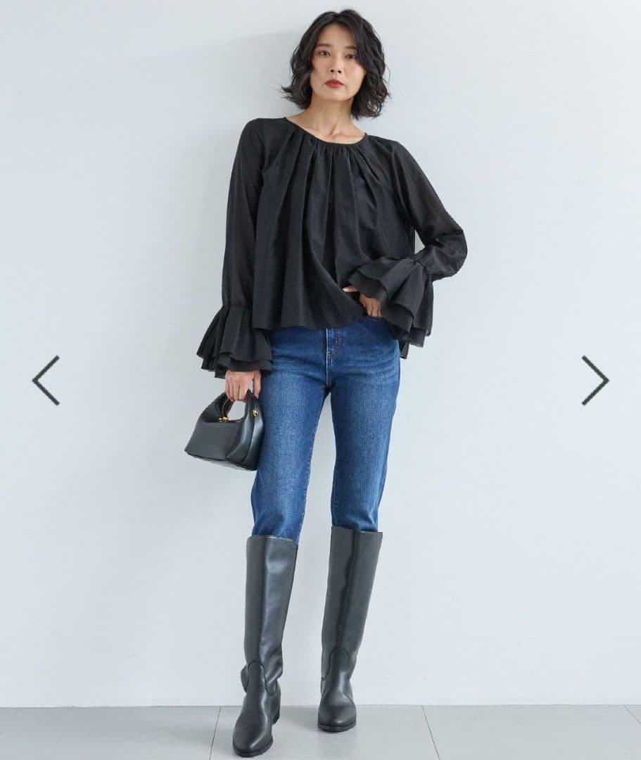 【Mazell】インヒールワイドシャフトロングブーツ Mサイズ(23.5) 新品