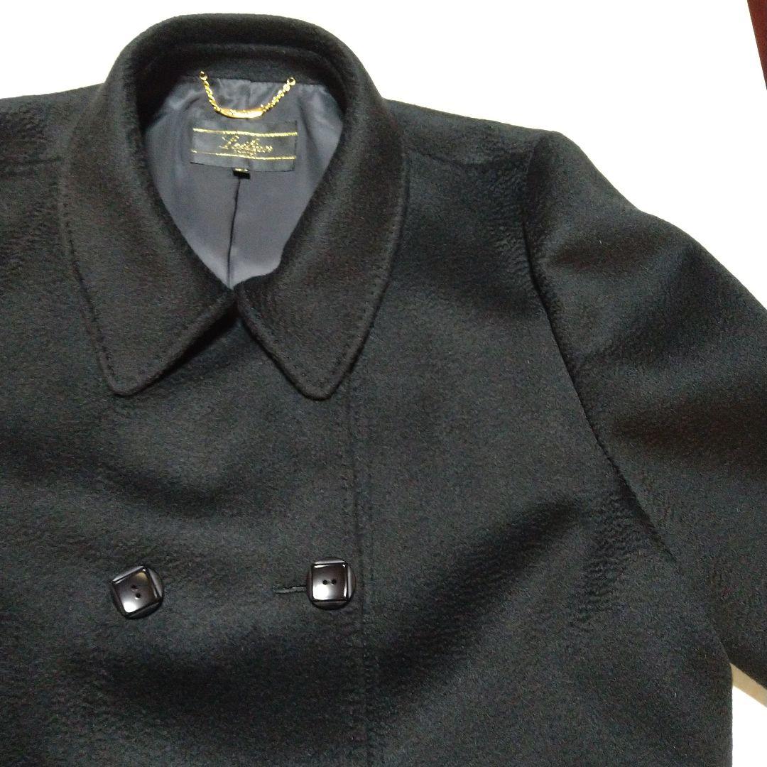 レリアン　カシミヤ100％　ダブルコート　ピーコート　13＋　黒【着用３回程度】