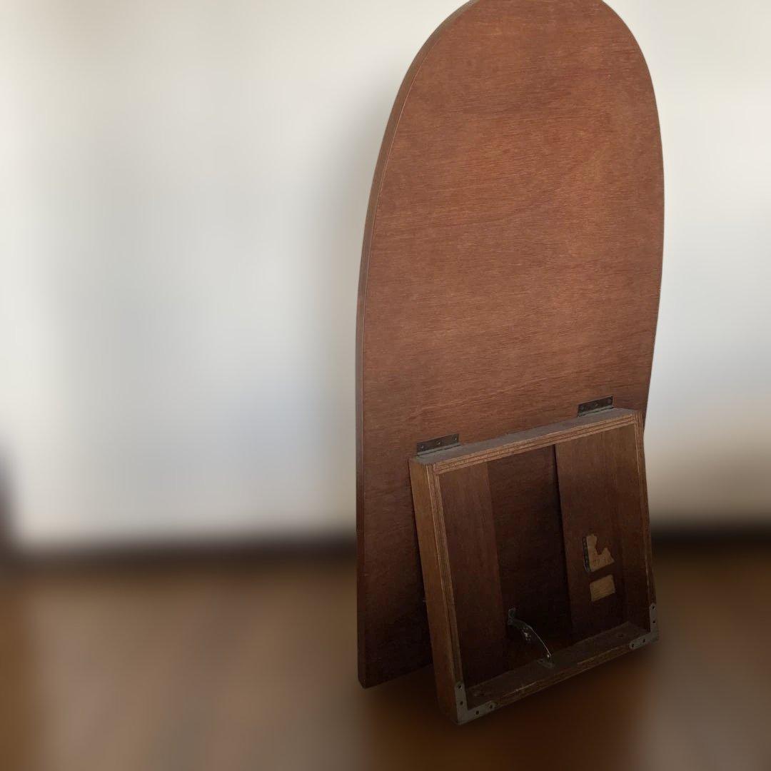 アーチ型木製ウォールミラー アンティーク調 ヴィンテージ ミラー 鏡 折りたたみ