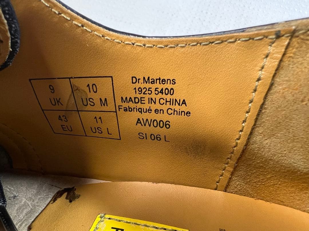 UK9_28cm Dr.Martens スチールトゥ 3EYESHOE 3ホール