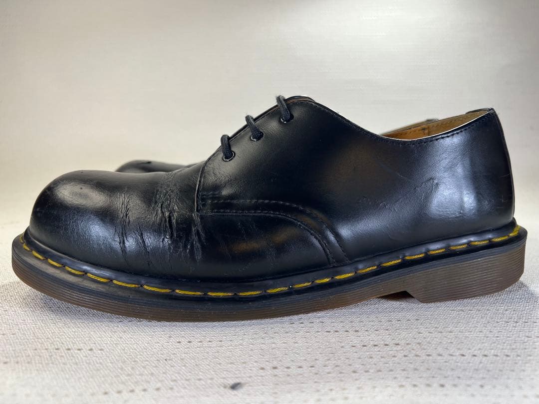 UK9_28cm Dr.Martens スチールトゥ 3EYESHOE 3ホール