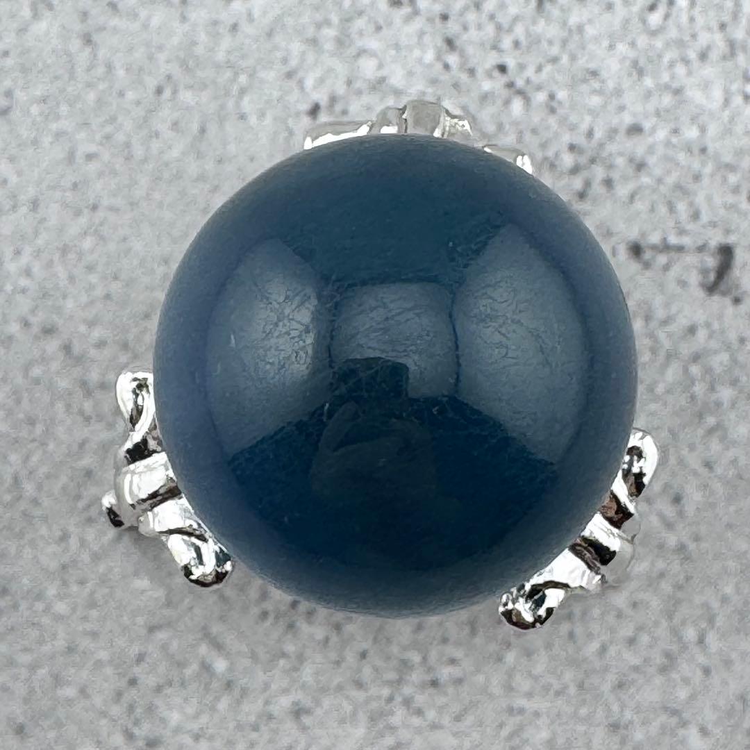 M-20ディープブルーアクアマリン丸玉　ダークブルースフィア　天然石　濃青色