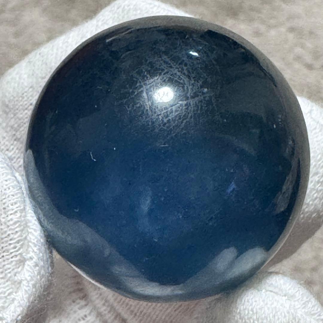 M-20ディープブルーアクアマリン丸玉　ダークブルースフィア　天然石　濃青色