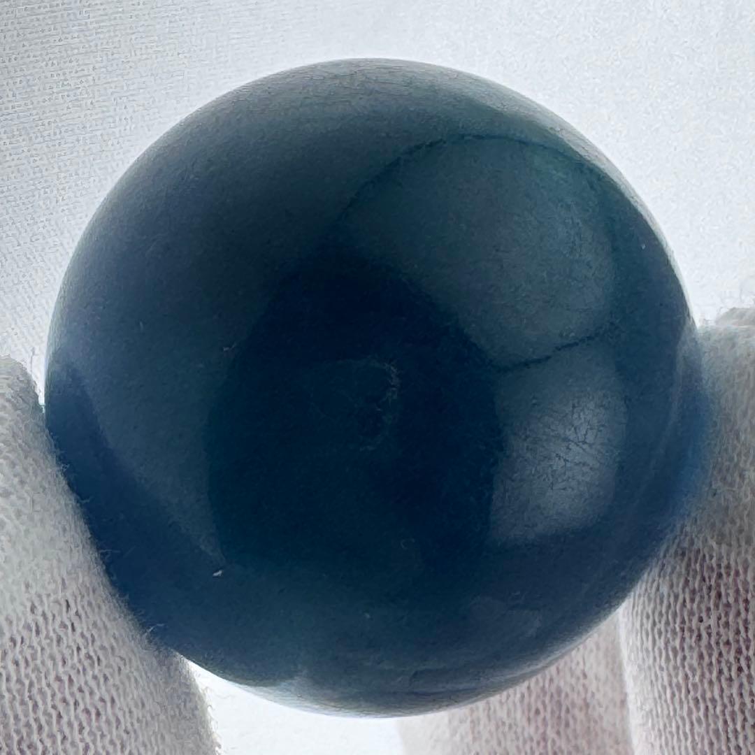 M-20ディープブルーアクアマリン丸玉　ダークブルースフィア　天然石　濃青色