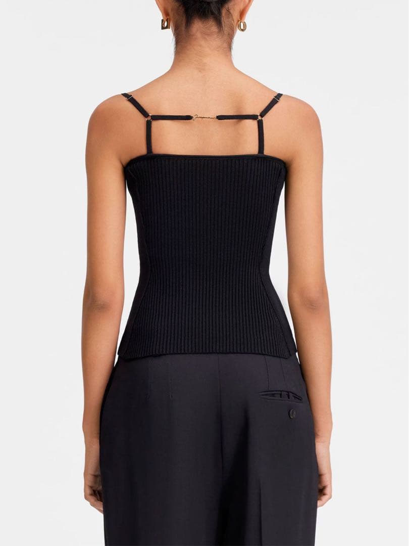 新品 JACQUEMUS ジャックムス リブ編み キャミソール ブラック 34