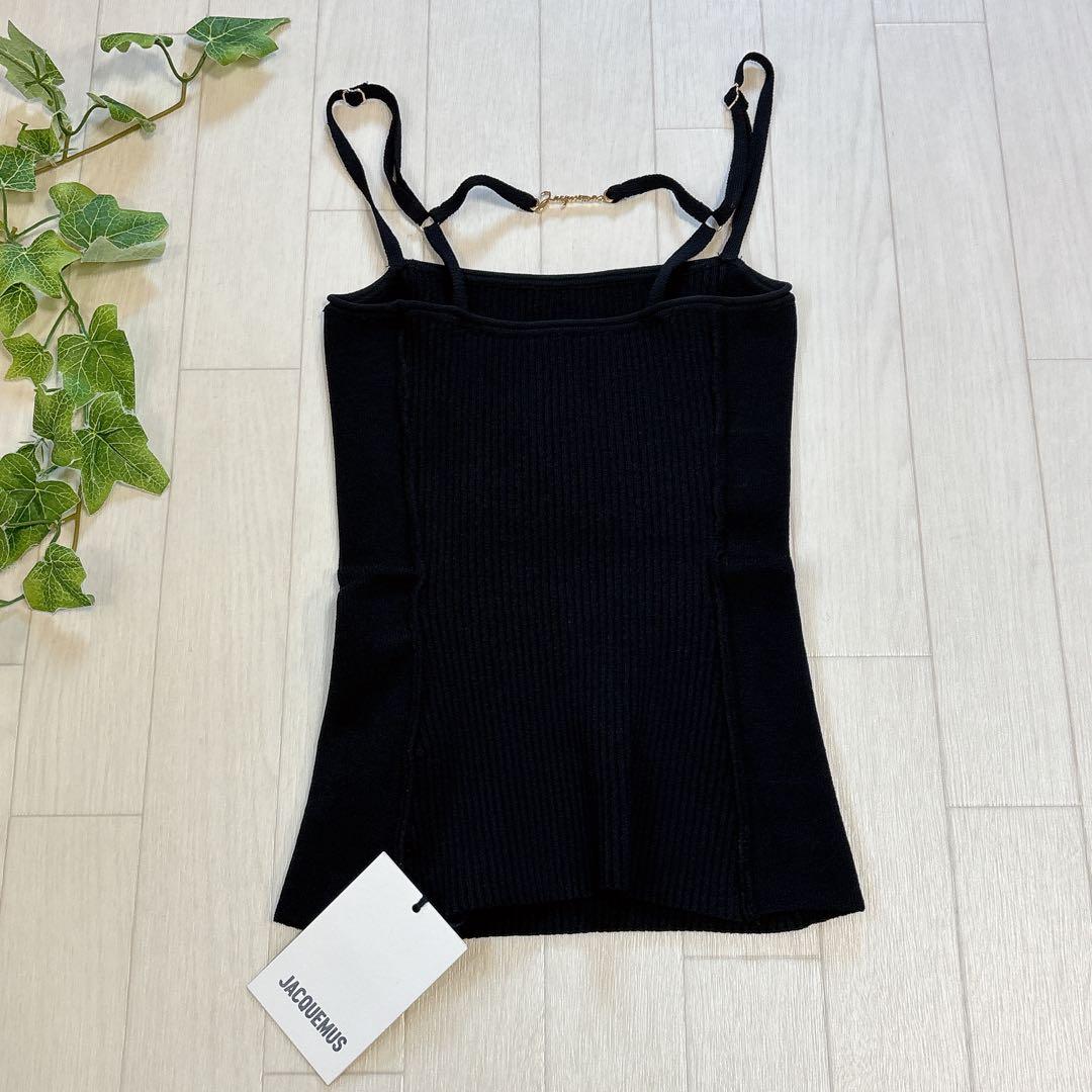 新品 JACQUEMUS ジャックムス リブ編み キャミソール ブラック 34