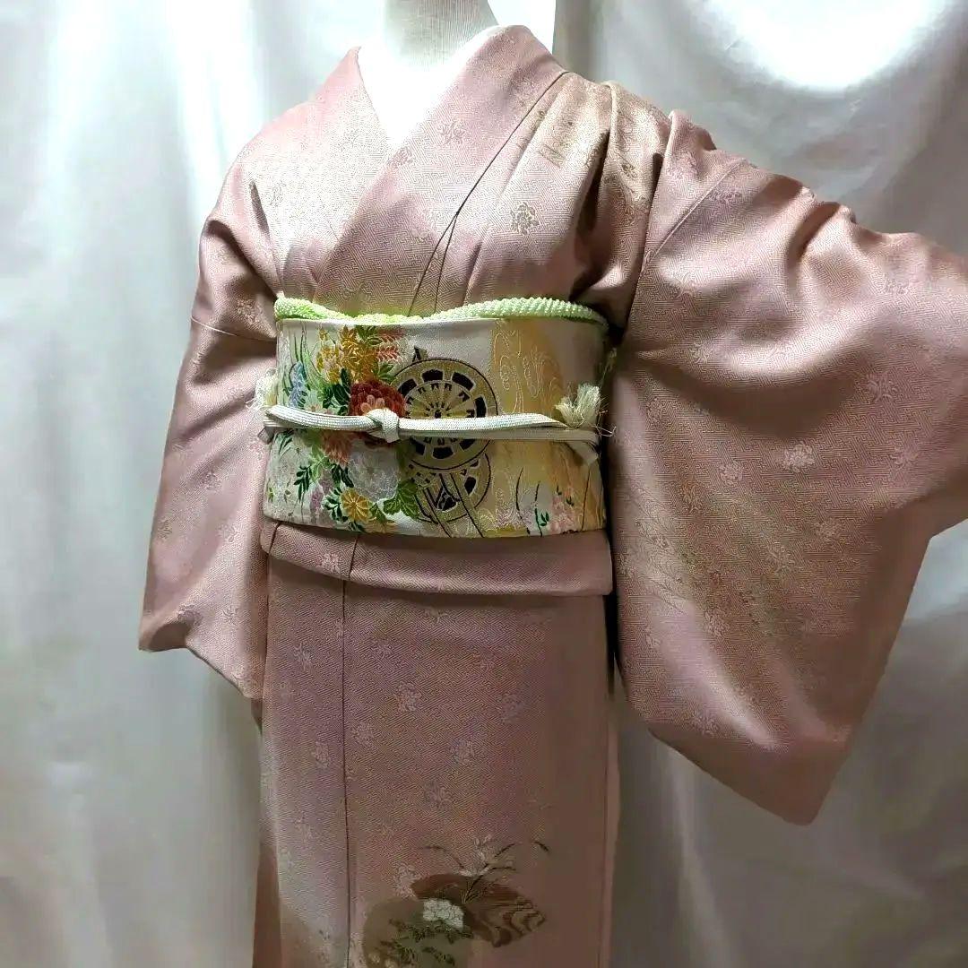 訪問着５点セット　正絹　袷　金彩模様