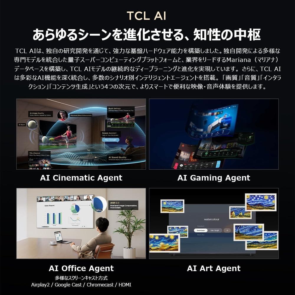 TCL　65C8K MiniLED倍速/最上級高機能 テレビ 2025 NEW