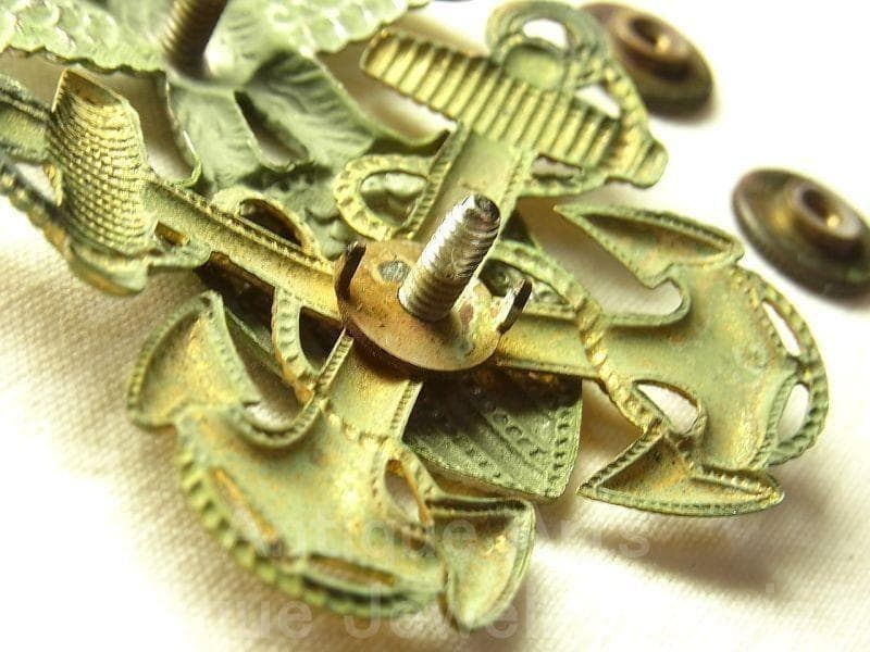 【us565】第二次世界大戦 アメリカ 海軍 将校帽子 銀925バッチ USA