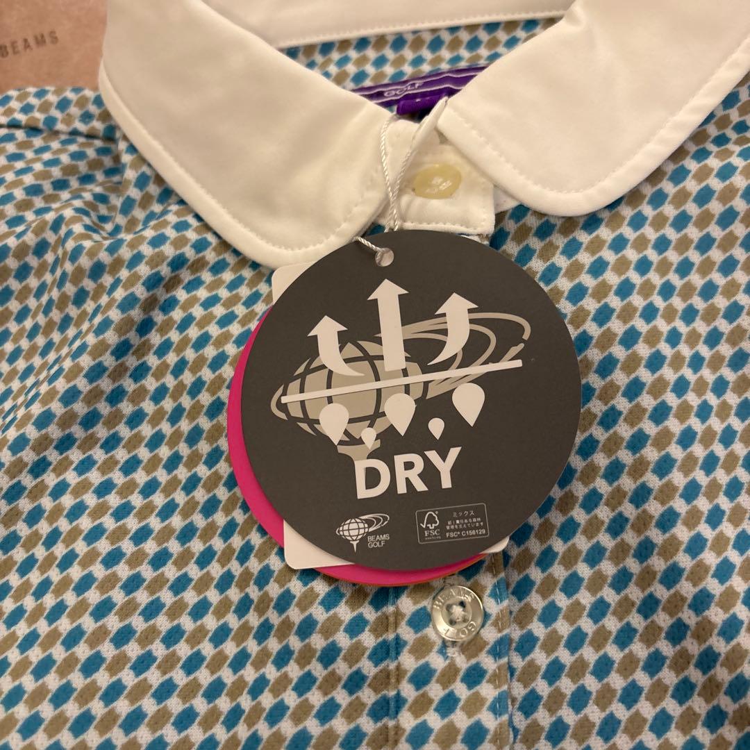 BEAMS GOLF 吸湿速乾ポロシャツ 水色