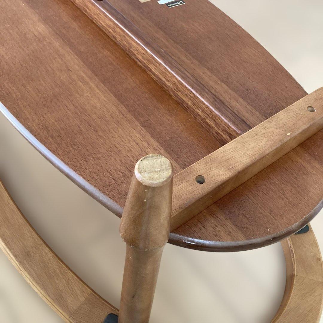 マルニ木工　オーバル　木製ガラステーブル　センターテーブル