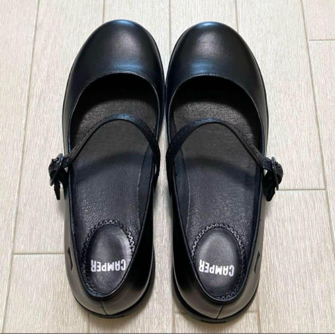 【美品】カンペール CAMPER スパイラルコメット フラットシューズ36黒