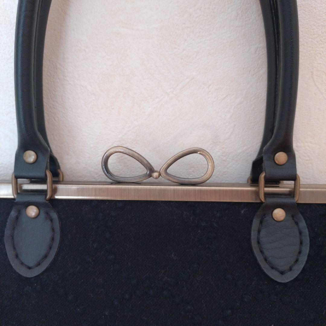 minä perhonen タンバリンdopブラック がま口バッグ