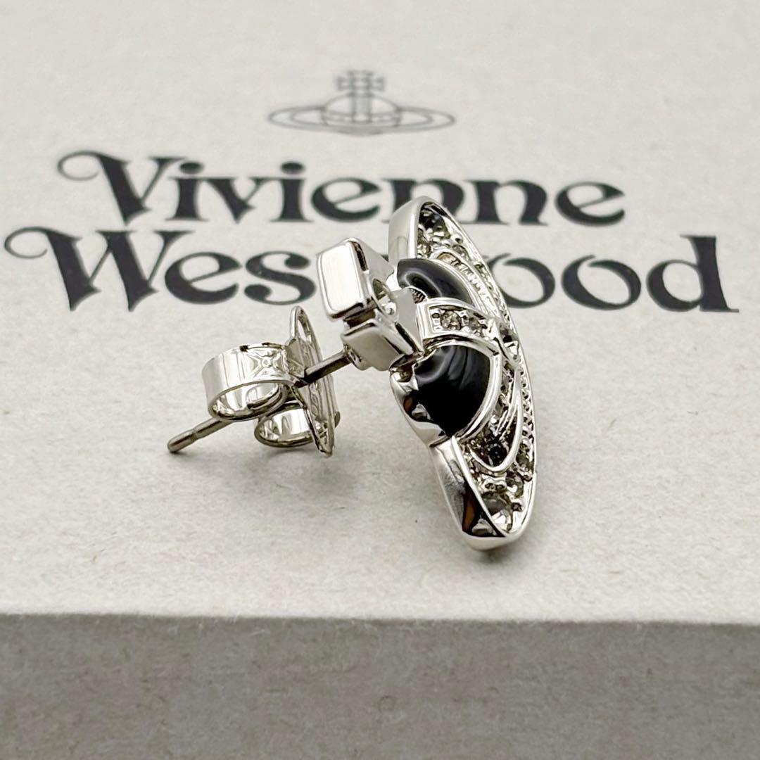 新品 ヴィヴィアンウエストウッド ディアマンテ ハート ピアス ブラック 片耳