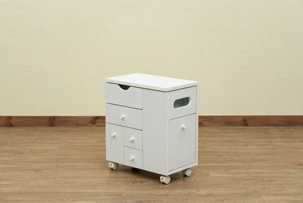 《送料無料》　収納いっぱい　コスメワゴン　ホワイトのみ