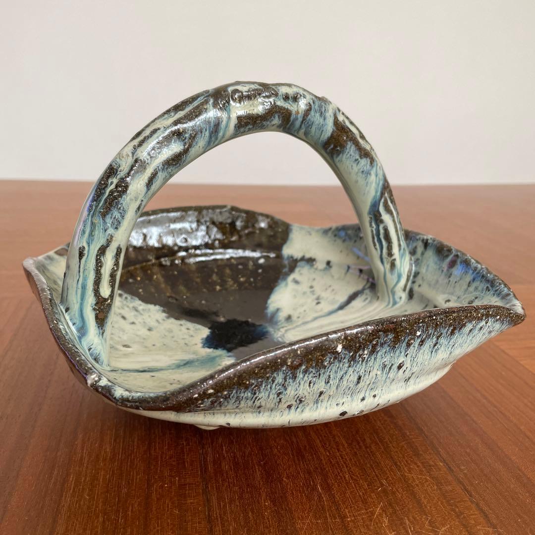 中川自然坊　朝鮮唐津手付き鉢 新品未使用 直径20cm