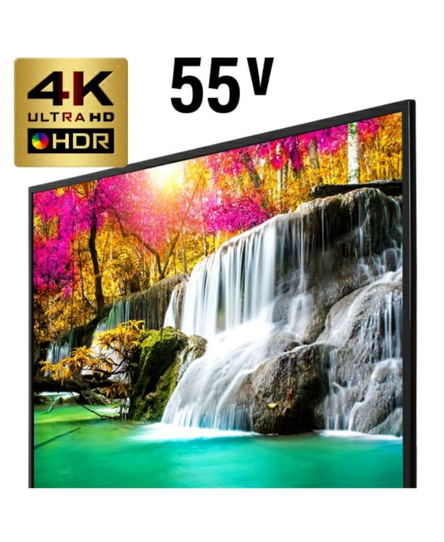 4Kテレビ　55インチ　サンライズ　クロームキャスト、アンテナケーブル付き