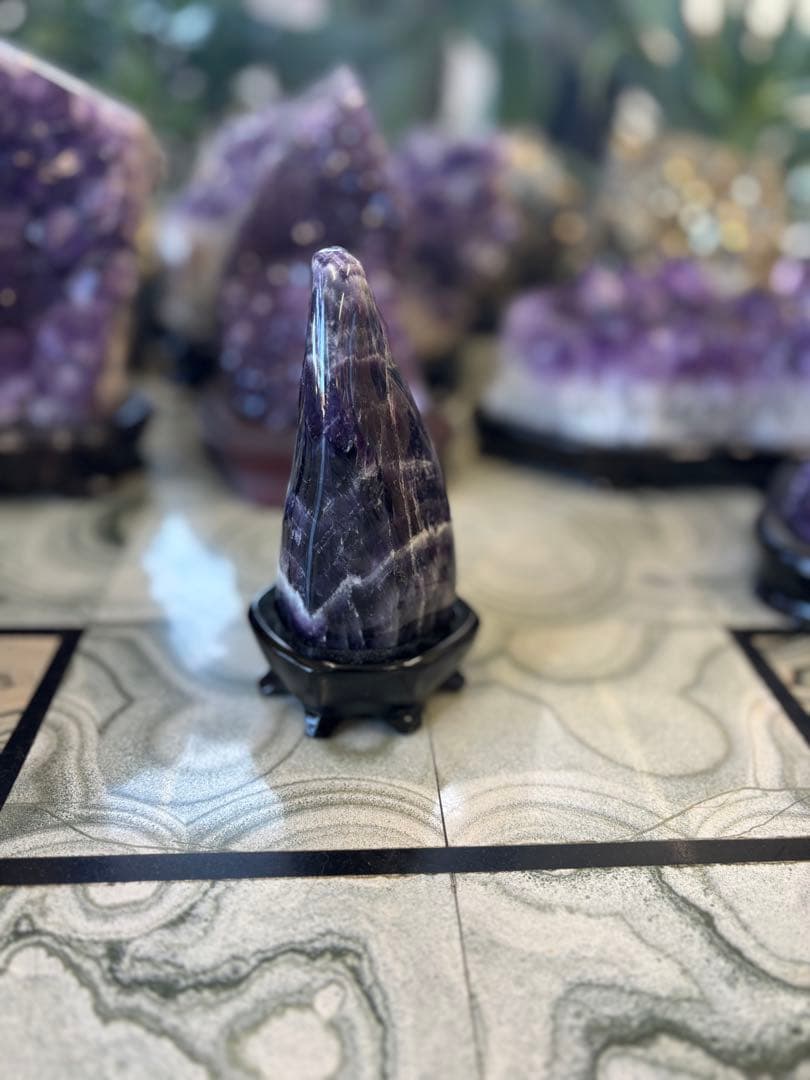 アメジスト　レース　ストーン　鉱石　希少　置物　インテリア