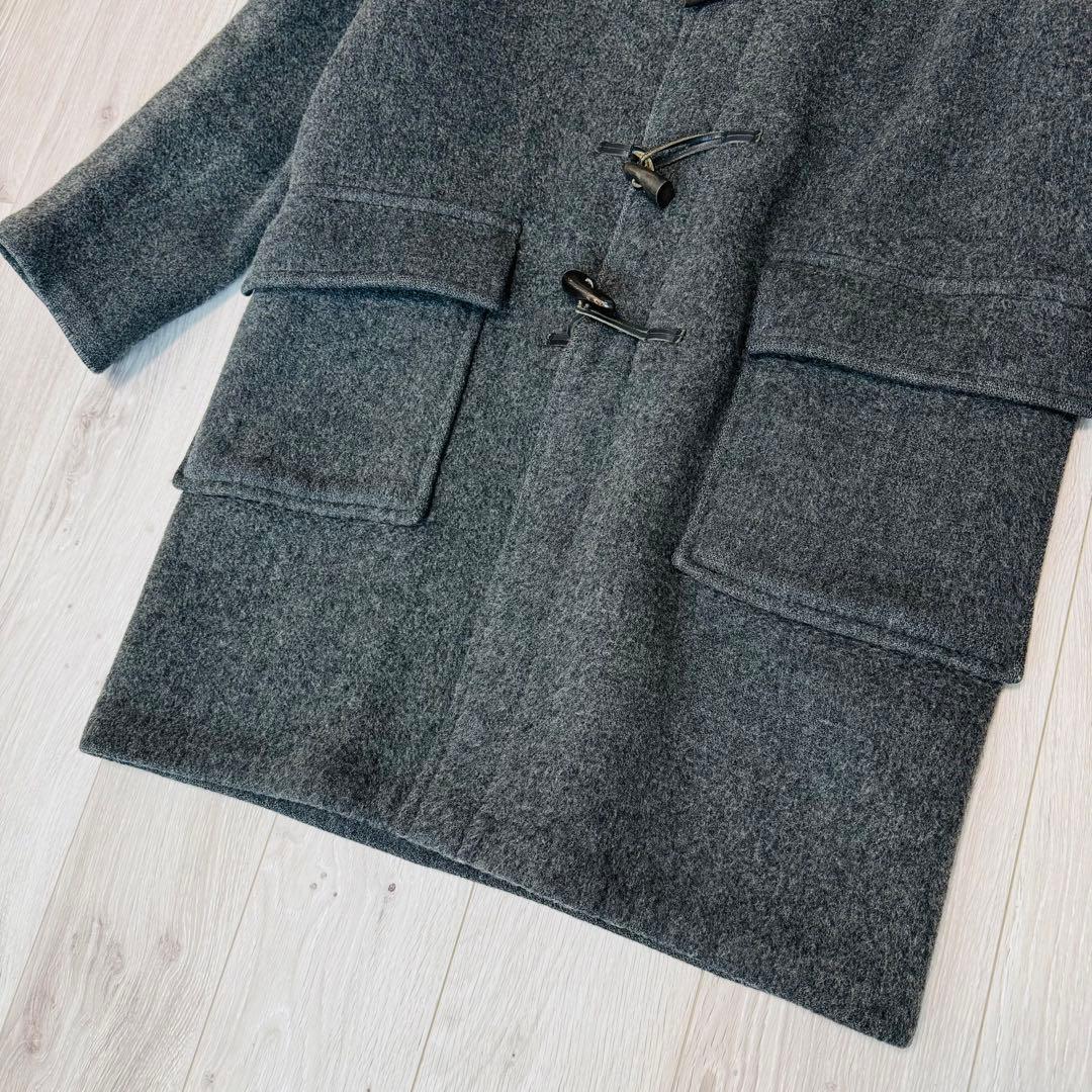 【XL相当】バーバリーロンドン　ダッフルコート　ノバチェック　グレー　英国製