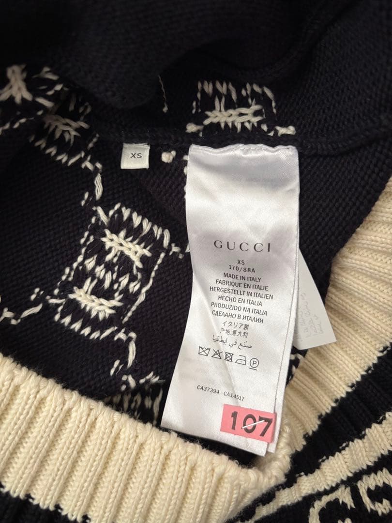 D*n様 GUCCI 545701 GGストライプ コットン ジップアップニット