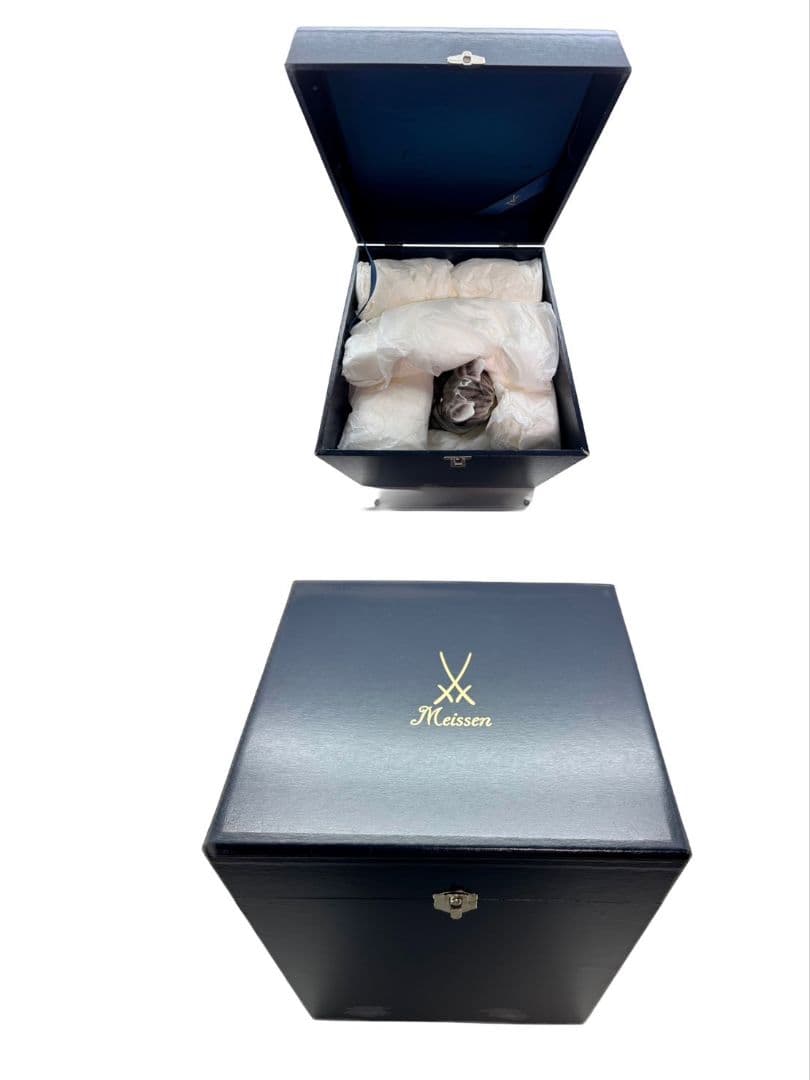 マイセン　二匹の猫　フィギュリン　陶器置物　オットー・ピルツ　アール・ヌーヴォー