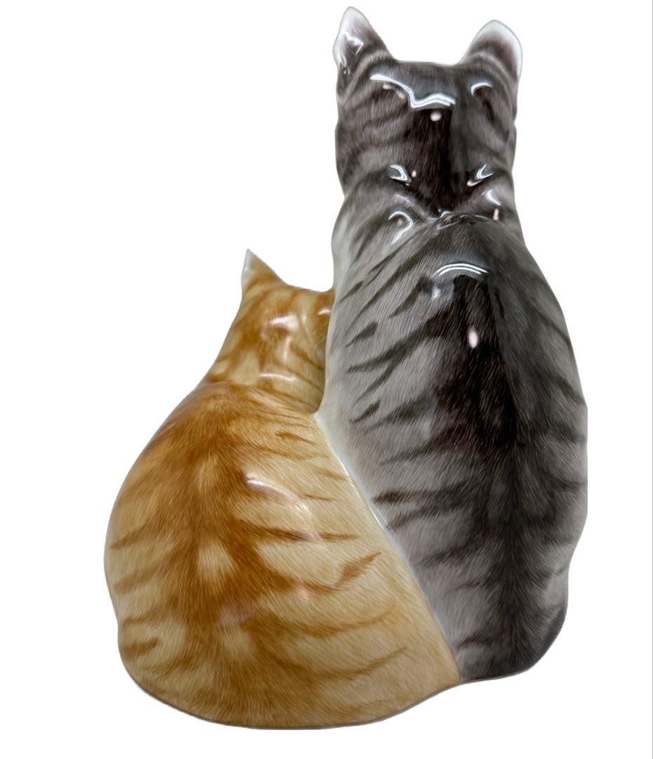 マイセン　二匹の猫　フィギュリン　陶器置物　オットー・ピルツ　アール・ヌーヴォー