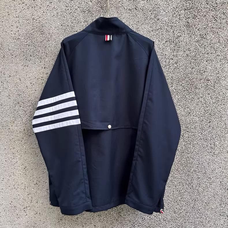 ネイビー ストライプ ナイロンジャケット