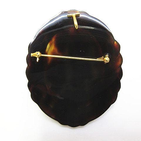 ヴィンテージ K18 べっ甲 カメオ ブローチ ペンダントトップ アクセサリー