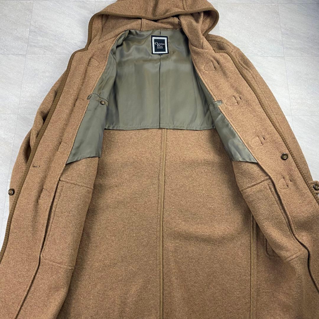 【美品】クリスチャンディオール Dior ロングダッフルコート キャメル トグル