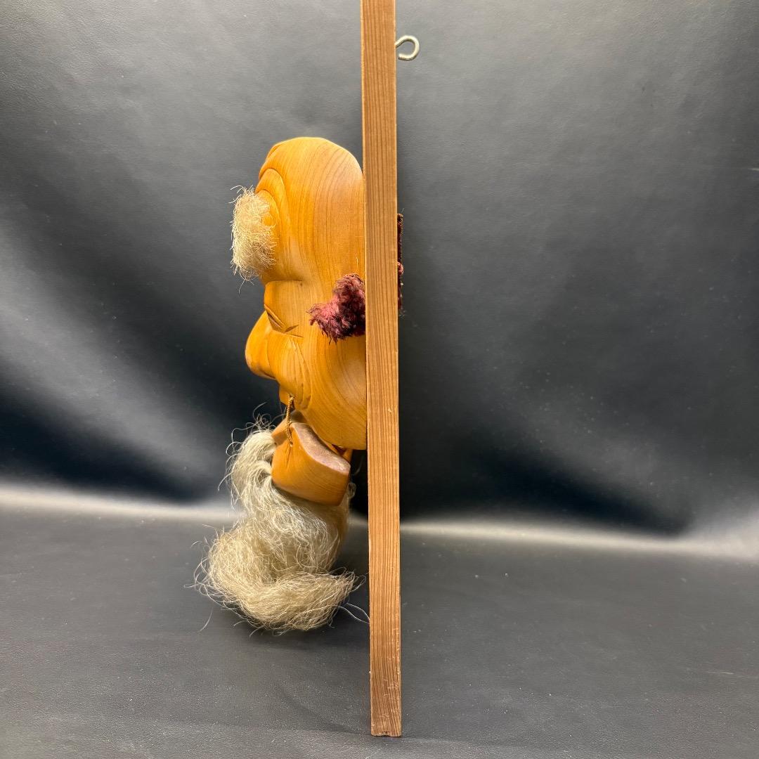 ◉Fc左1001 木彫 能面 翁 翁面 能楽 能 狂言 仮面 面 神聖 伝統的