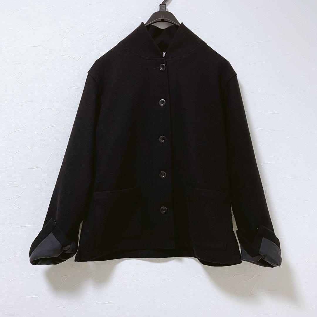 MHL. エムエイチエル 15AWリブ襟ショートウールコート Ⅰ