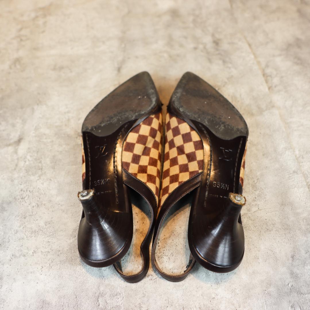 LOUIS VUITTON ハラコ パンプス レディース 高級 ミュール