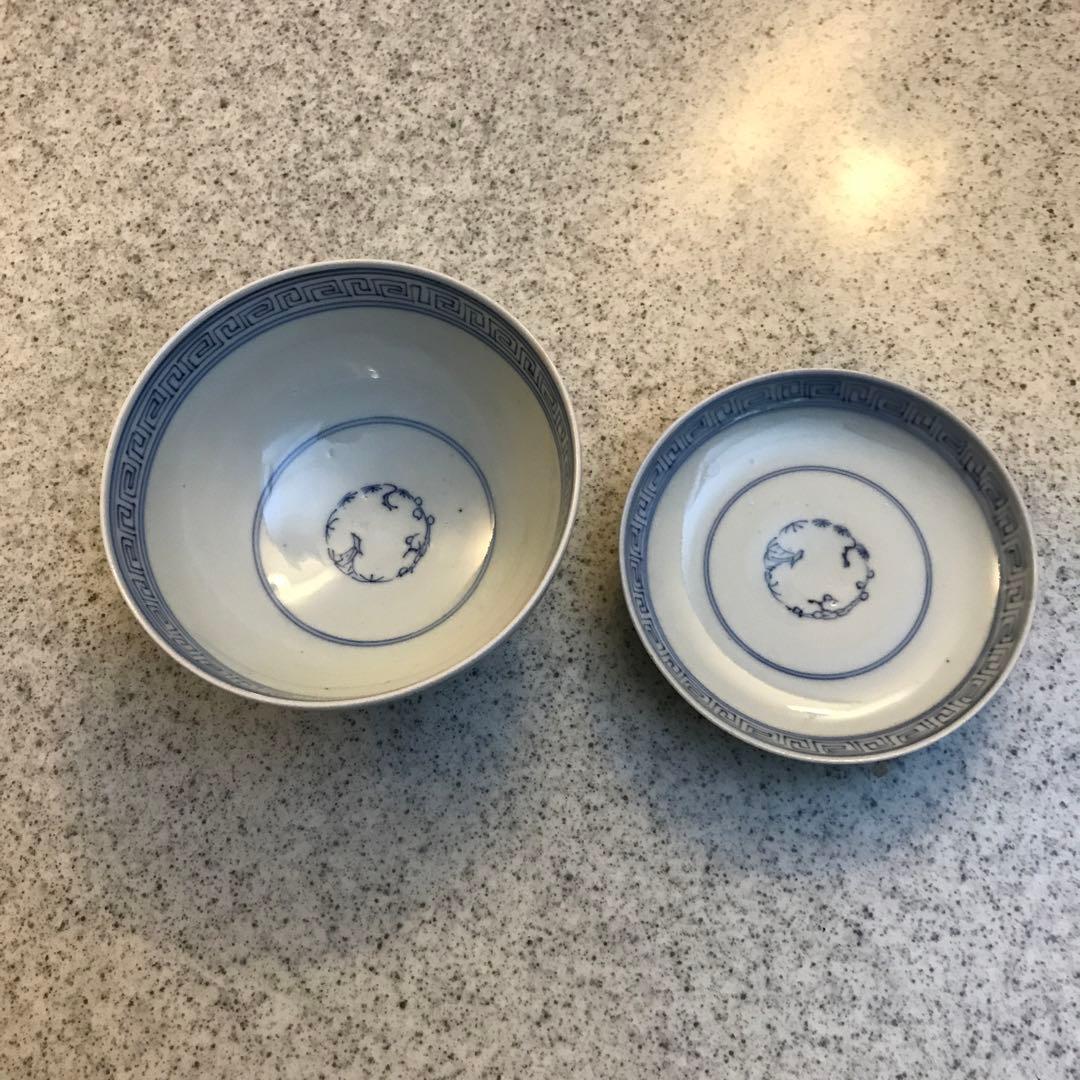 本物古伊万里　御飯茶碗蓋付き骨董美品4客揃い　江戸中期