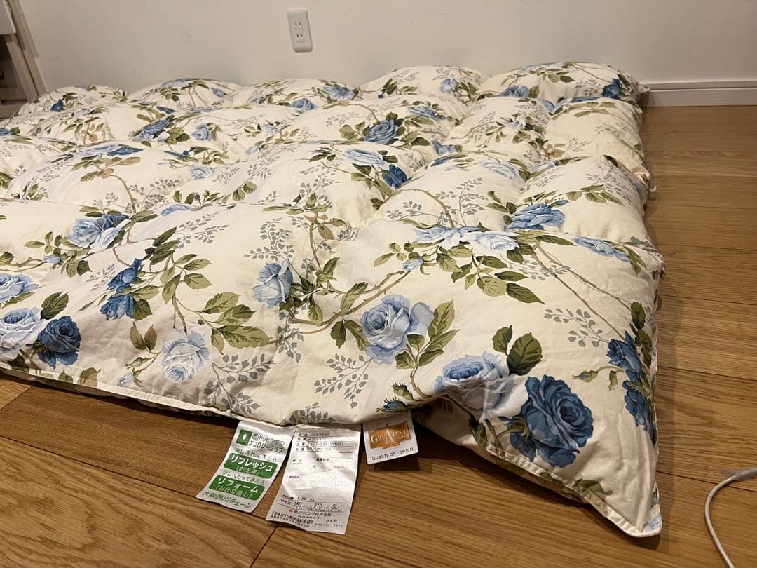 西川リビング グースダウン90% グレイテスト シングル 綿100% 1.3k