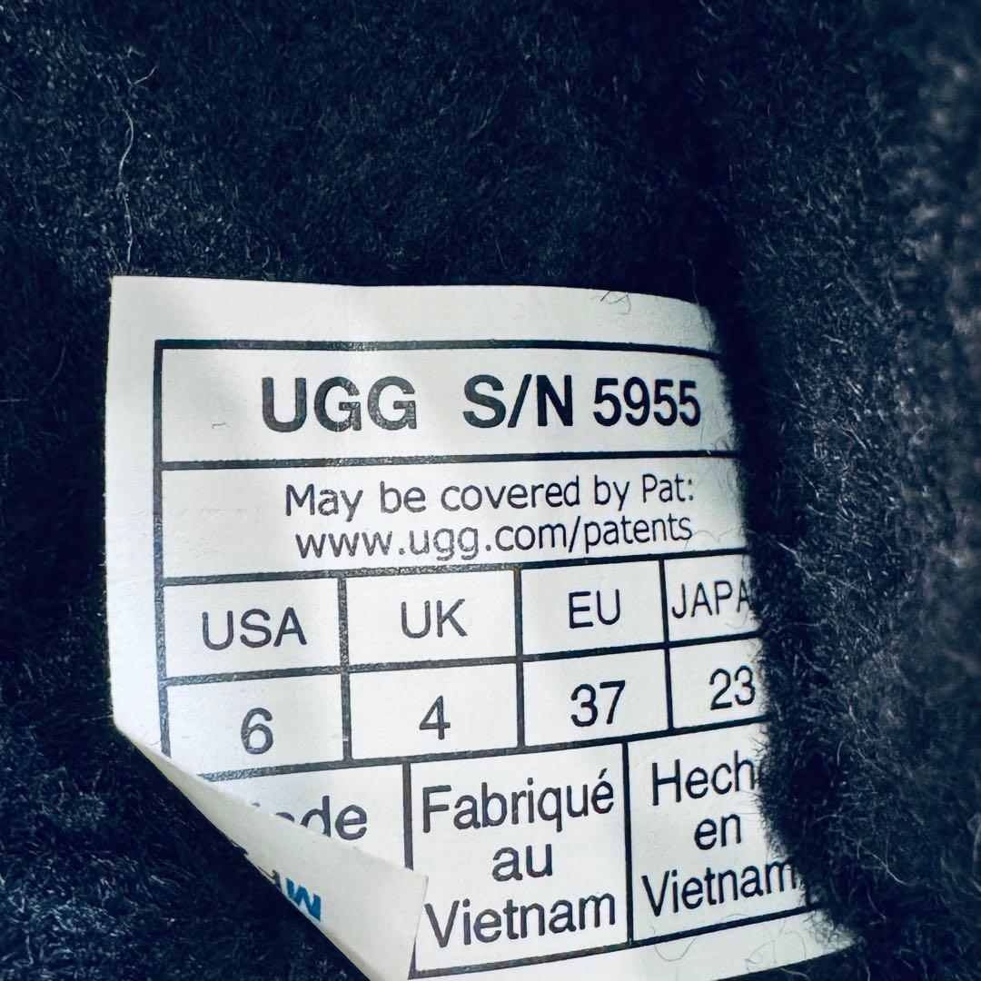 美品 UGG スエード スリッポン タスマン スリッパ ブラック 23cm