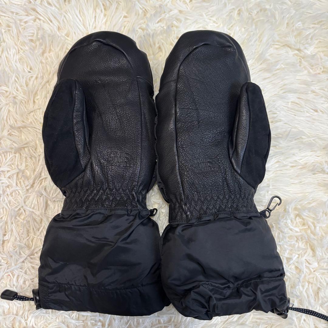美品 ノースフェイス ダウン グローブ ミトン 黒 スノーボード 防寒 雪国