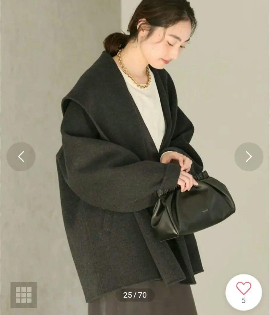 試着のみ24AW plage ハミルトン DRAPE MIDDLE コート 36