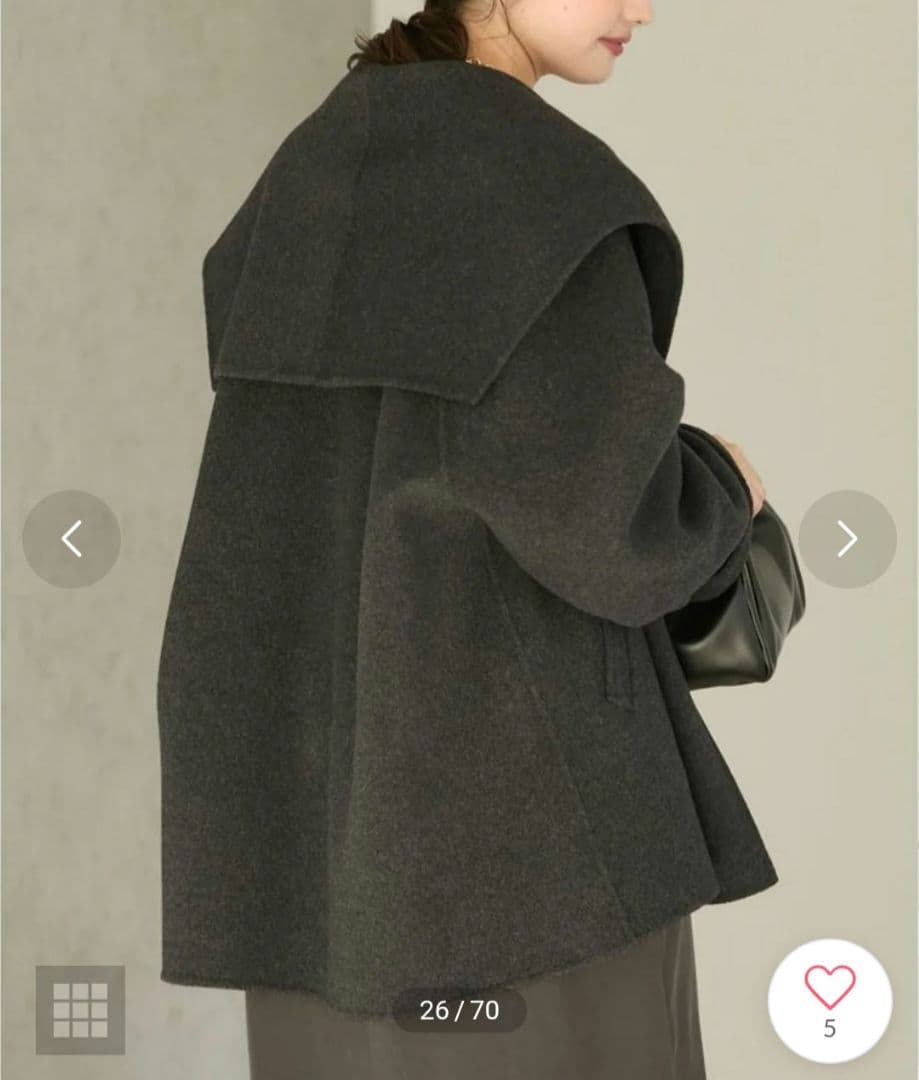 試着のみ24AW plage ハミルトン DRAPE MIDDLE コート 36