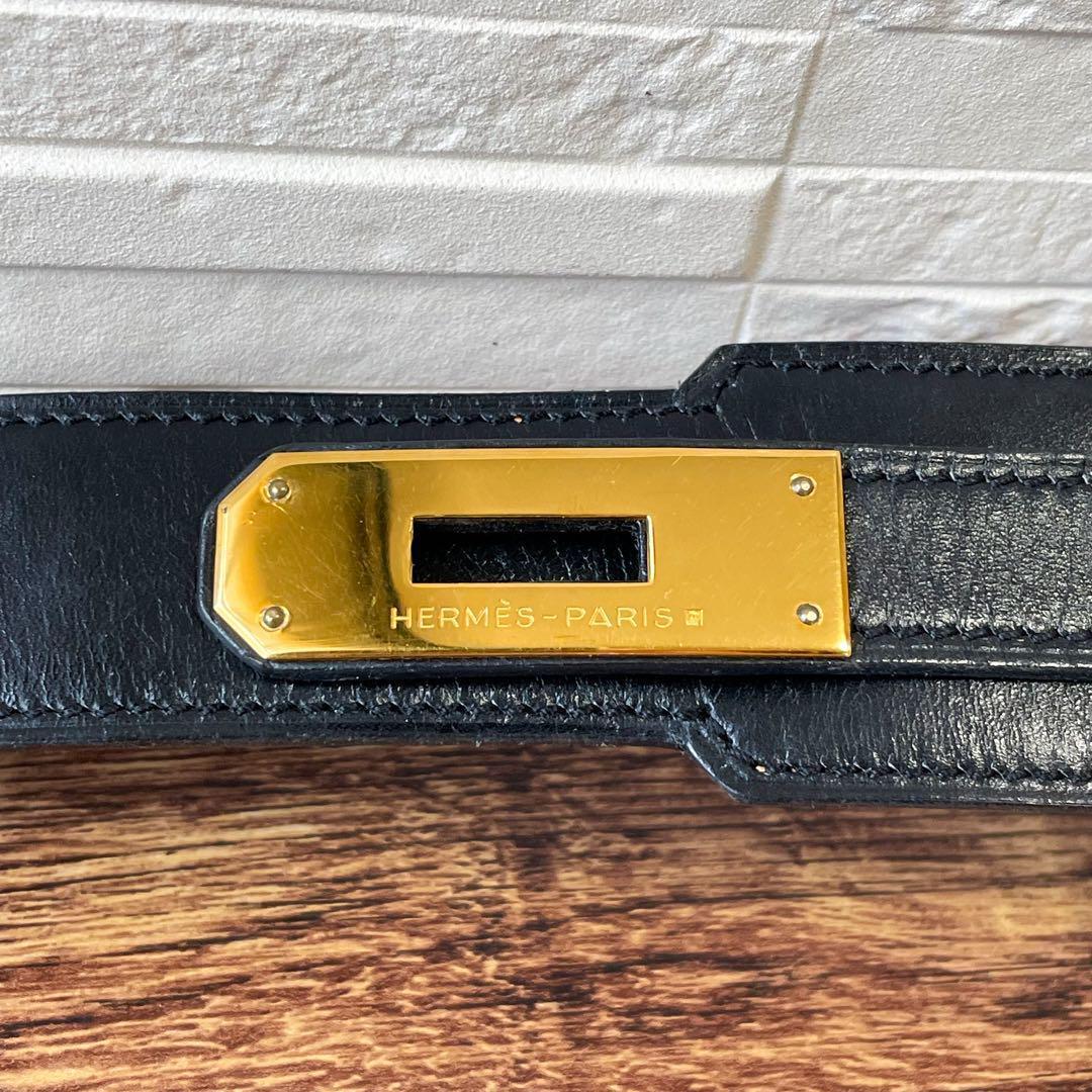 良品 エルメス ケリー ベルト レザー ゴールド 金具 ターンロック