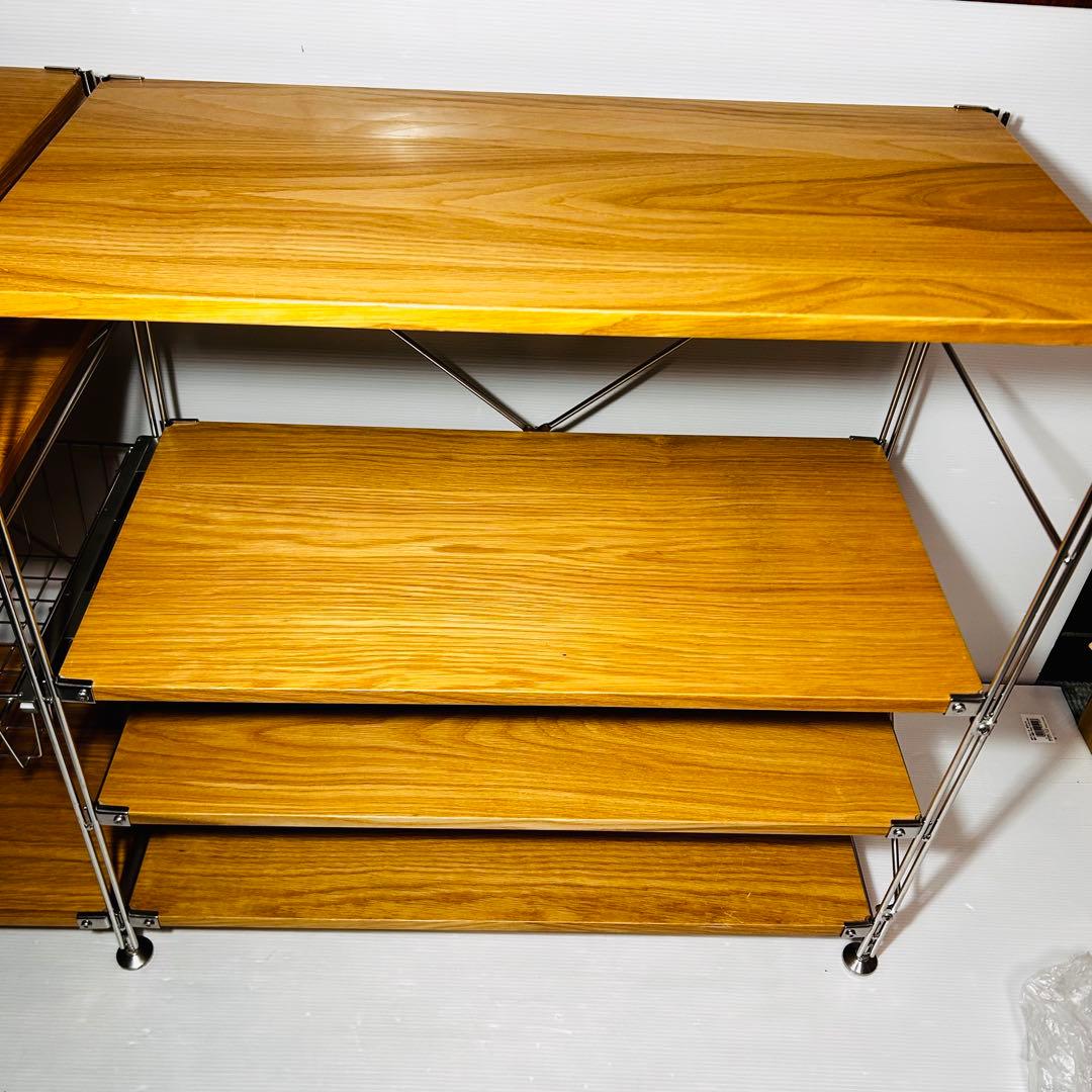 無印良品　ステンレスユニットシェルフ　オーク材棚セット